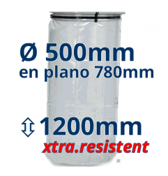 Bolsa de aspirador industrial para polvo y virutas de alta resistencia 500 x 1200 x 78cm