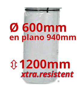 Bolsa de aspirador industrial para polvo y virutas de alta resistencia 600 x 1200 x 94cm